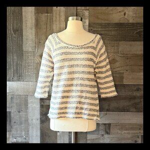Lucky Brand knitn sweater XSmall stripes coastal cowgirl western southwestern